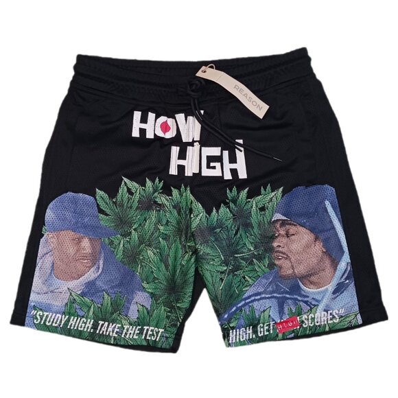 Reason Brand x How High Mens Small Mesh Short Black Adjustable Drawstring Mens S - Picture 1 of 6